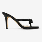 Bow Tie Sandal Heels In Black - Infinity Raine