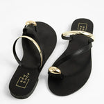 Brenda Flat Sandal In Black - Infinity Raine