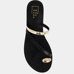 Brenda Flat Sandal In Black - Infinity Raine