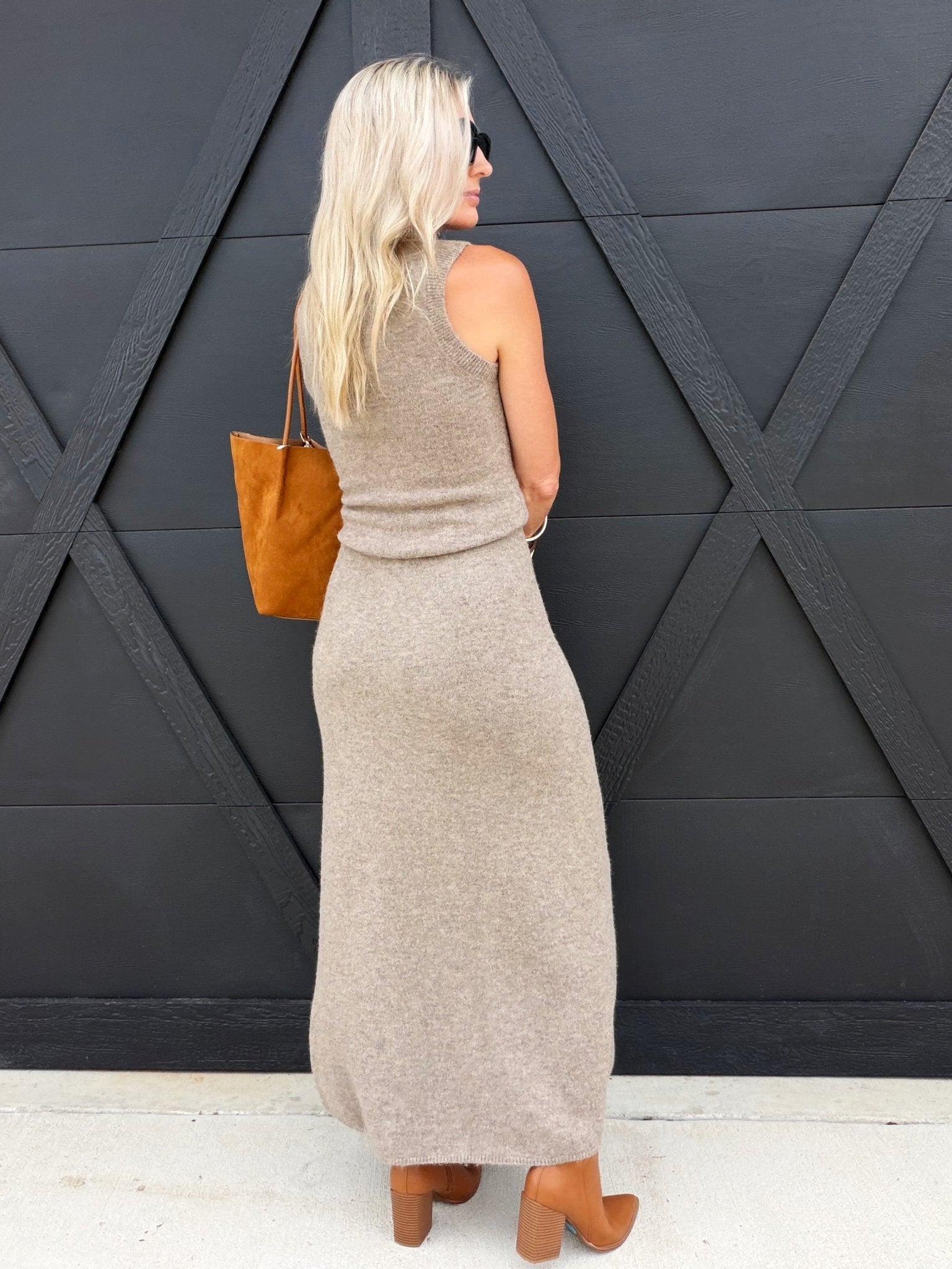 Brianna Maxi Skirt In Taupe - Infinity Raine
