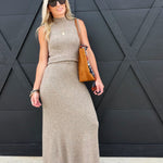 Brianna Maxi Skirt In Taupe - Infinity Raine