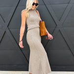 Brianna Maxi Skirt In Taupe - Infinity Raine