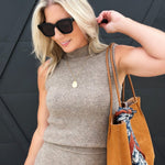 Brianna Sweater Tank In Taupe - Infinity Raine