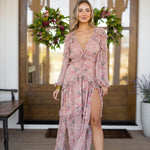 Buddy Love Dresses Pia Long Sleeve Maxi Dress In Adrift