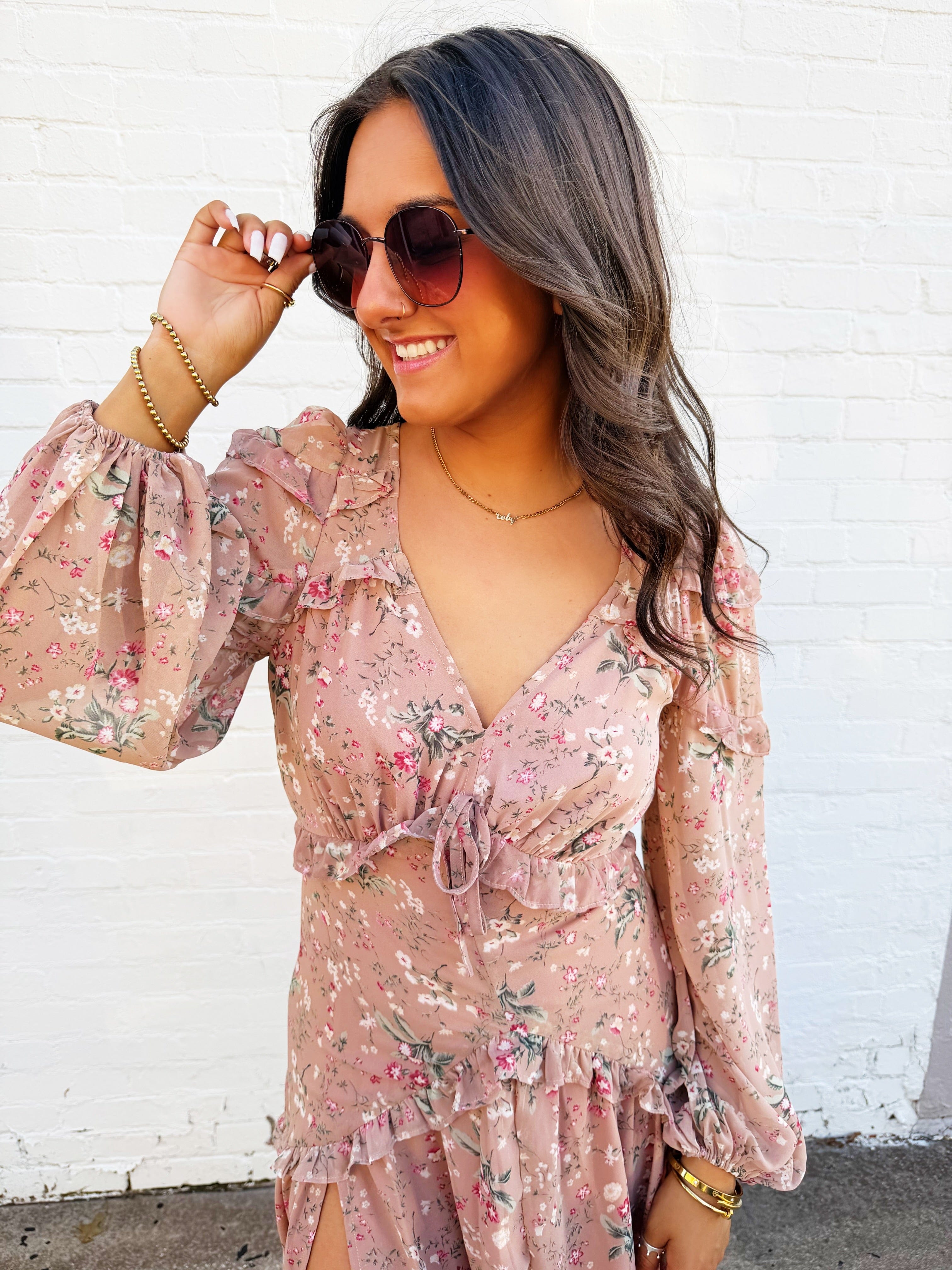 Buddy Love Dresses Pia Long Sleeve Maxi Dress In Adrift