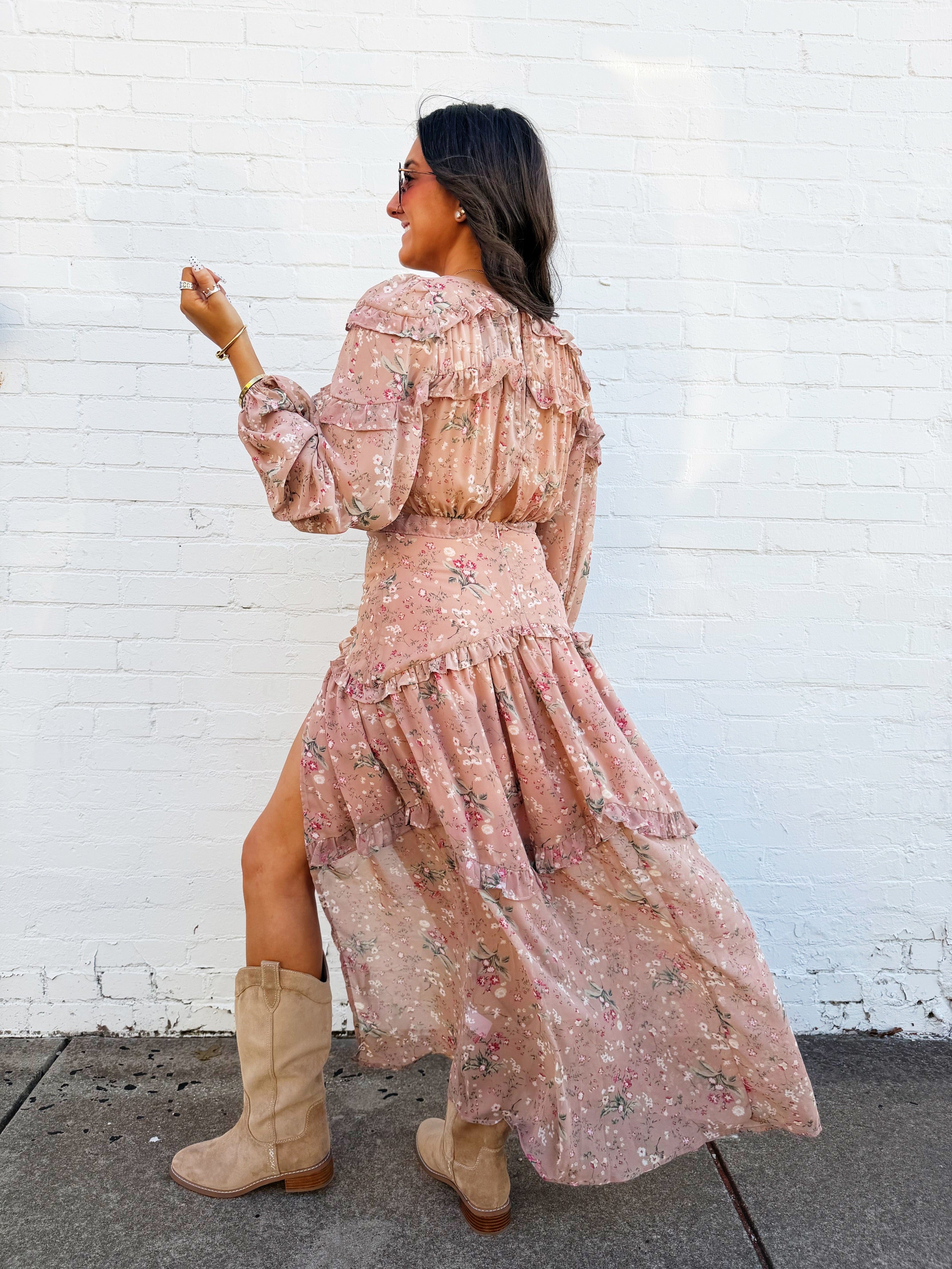 Buddy Love Dresses Pia Long Sleeve Maxi Dress In Adrift