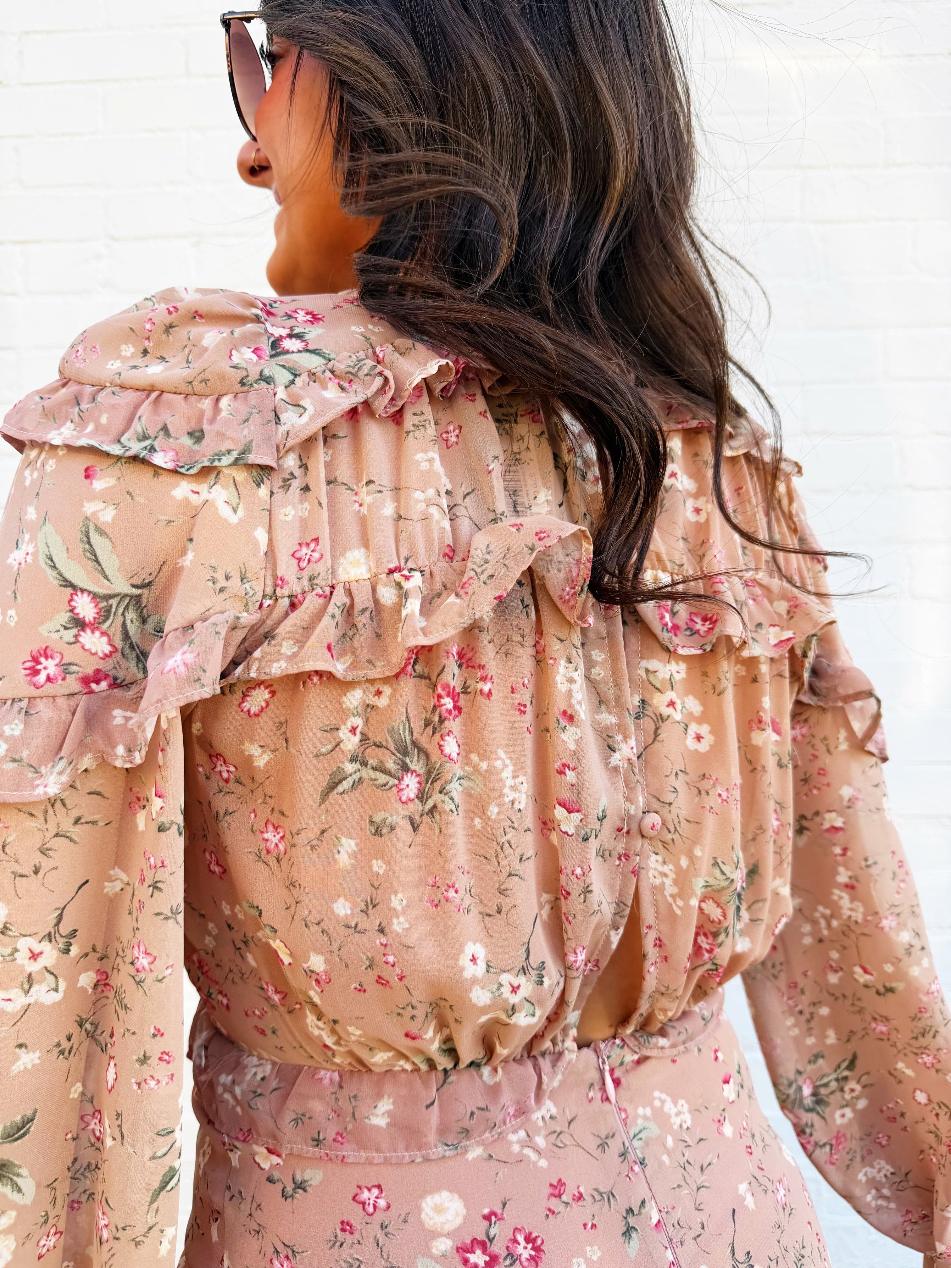 Buddy Love Dresses Pia Long Sleeve Maxi Dress In Adrift