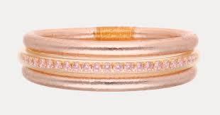 BuDhaGirl All Weather Bangles In Champagne Queen Stack - Infinity Raine