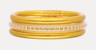 BuDhaGirl All Weather Bangles In Gold Queen Stack - Infinity Raine