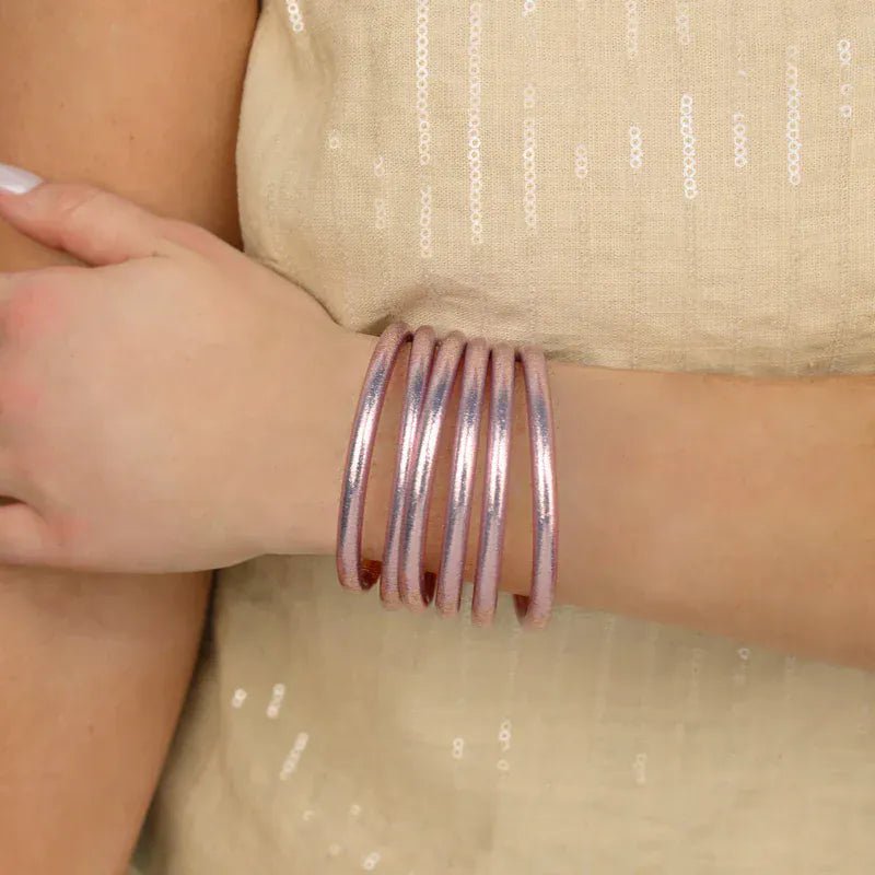 BuDhaGirl All Weather Bangles In Ice Rose - Infinity Raine