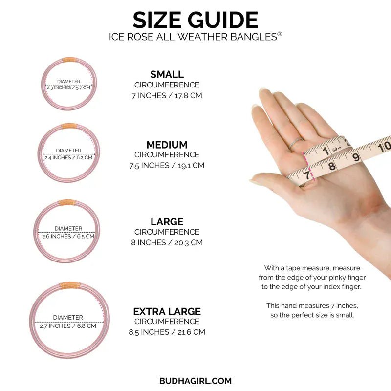 BuDhaGirl All Weather Bangles In Ice Rose - Infinity Raine