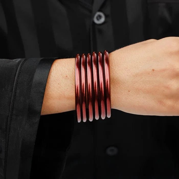 BuDhaGirl All Weather Bangles In Merlot - Infinity Raine