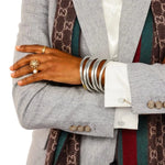 BuDhaGirl All Weather Bangles (Serenity Prayer) In Silver - Infinity Raine