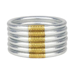 BuDhaGirl All Weather Bangles (Serenity Prayer) In Silver - Infinity Raine