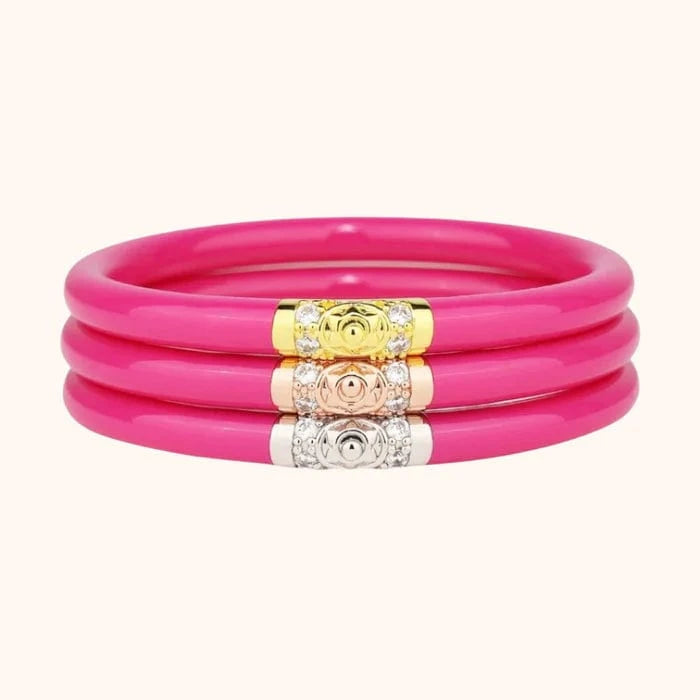 BuDhaGirl All Weather Bangles (Three Kings) In Epic Pink - Infinity Raine