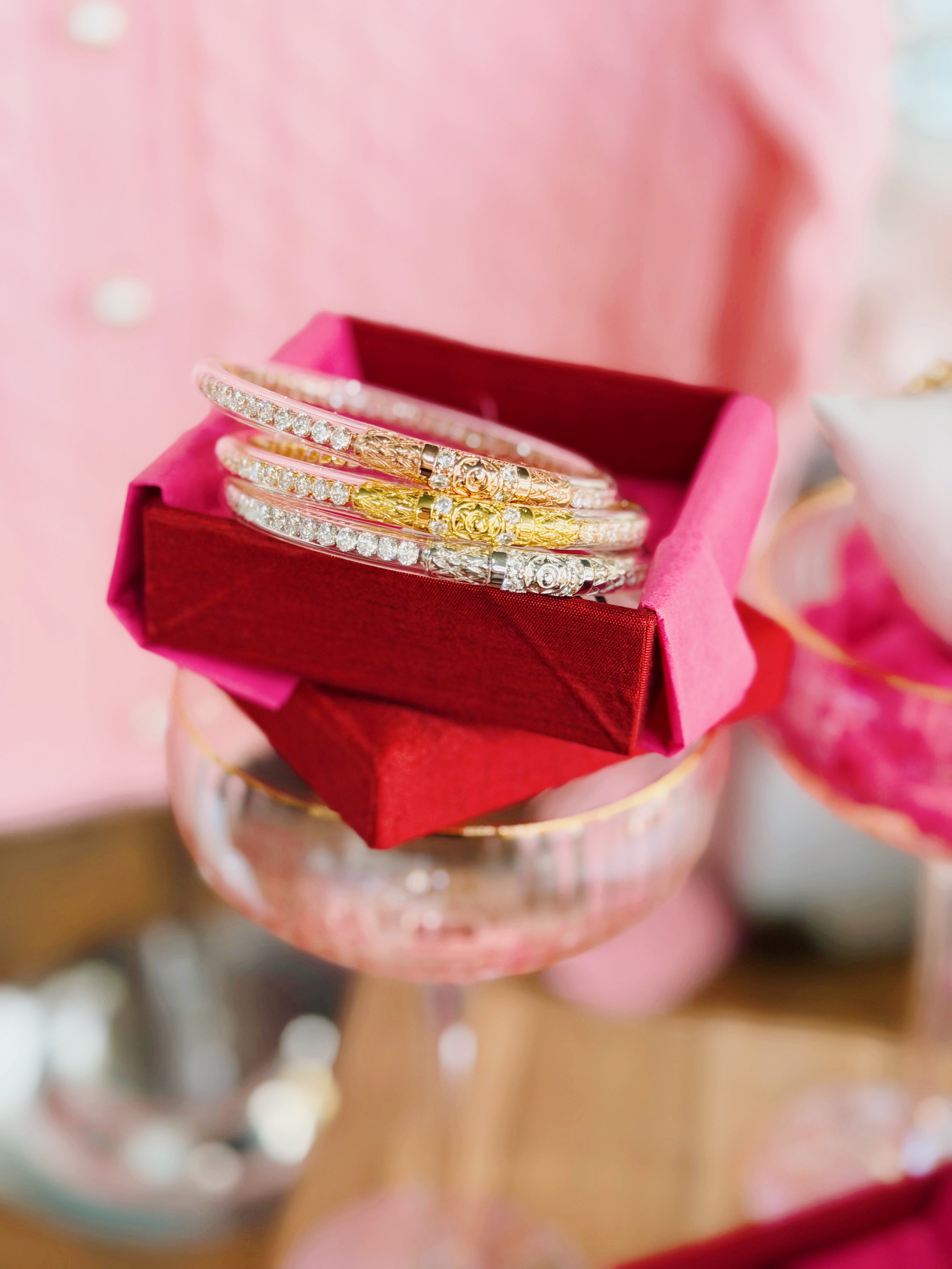 BuDhaGirl Jewelry - Bracelets BUDHAGIRL Three Queens All Weather Bangles In Clear Crystal