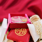 BUDHAGIRL Three Queens All Weather Bangles In Clear Crystal - Infinity Raine