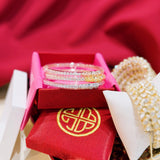 BUDHAGIRL Three Queens All Weather Bangles In Clear Crystal - Infinity Raine