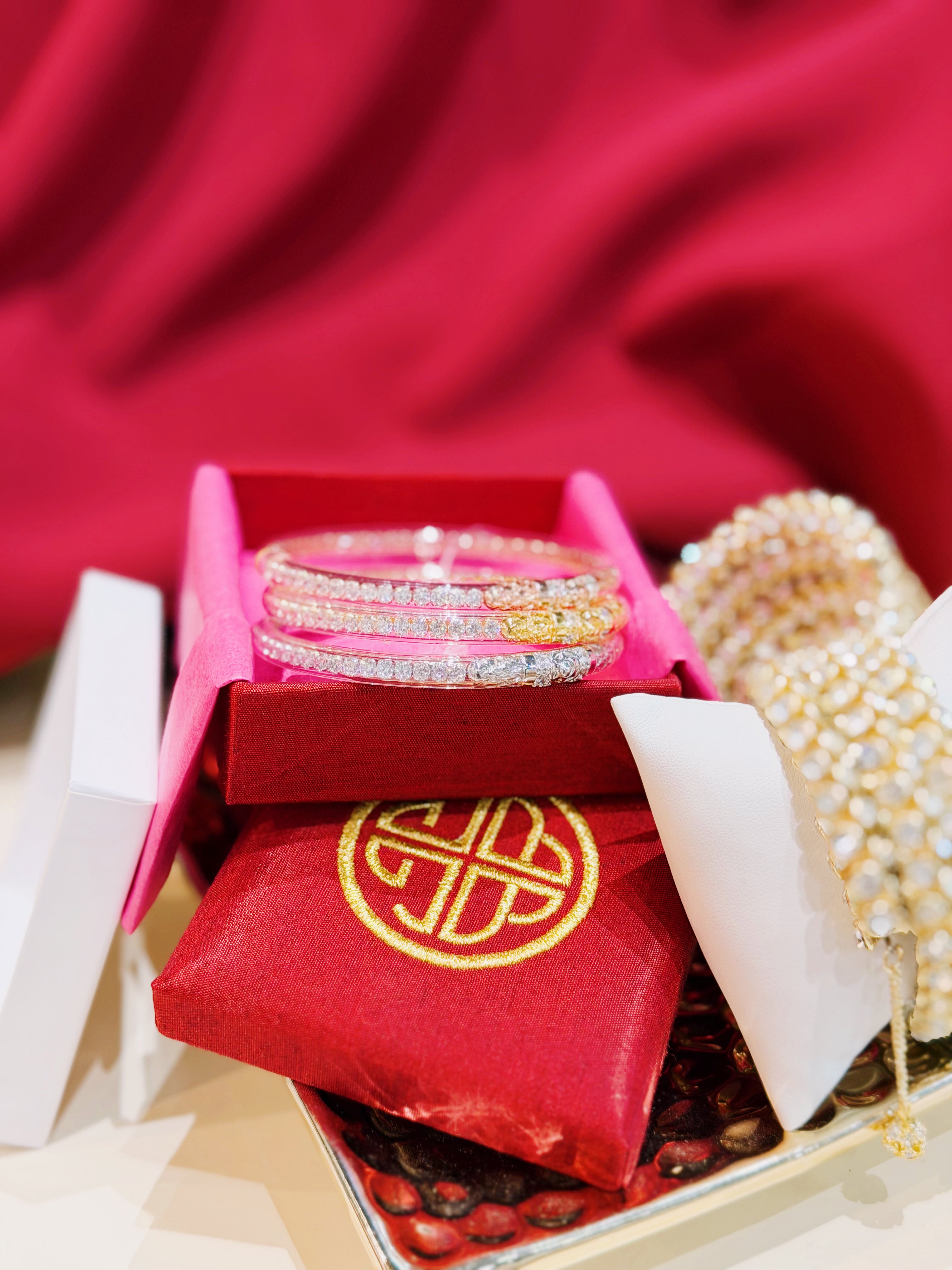 BuDhaGirl Jewelry - Bracelets BUDHAGIRL Three Queens All Weather Bangles In Clear Crystal