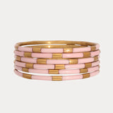 BuDhaGirl Veda Bangles In Ice Rose - Infinity Raine