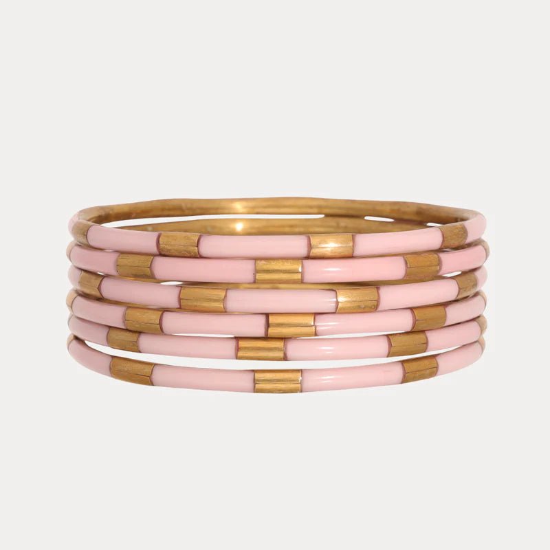 BuDhaGirl Veda Bangles In Ice Rose - Infinity Raine