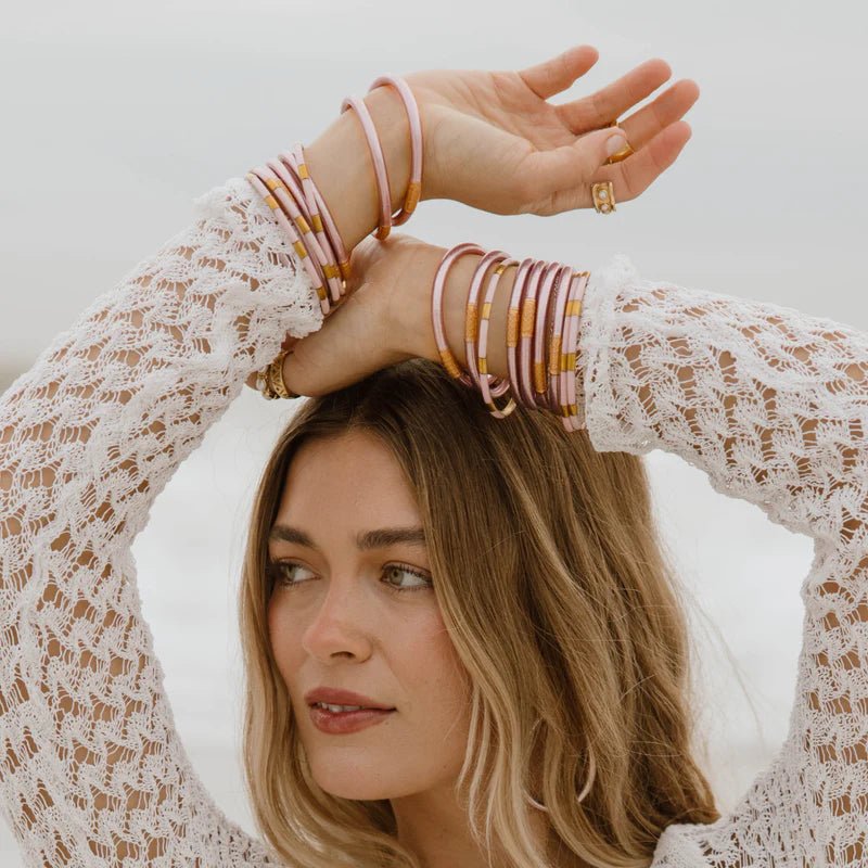 BuDhaGirl Veda Bangles In Ice Rose - Infinity Raine