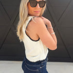 Button Front Statement Vest In Beige - Infinity Raine