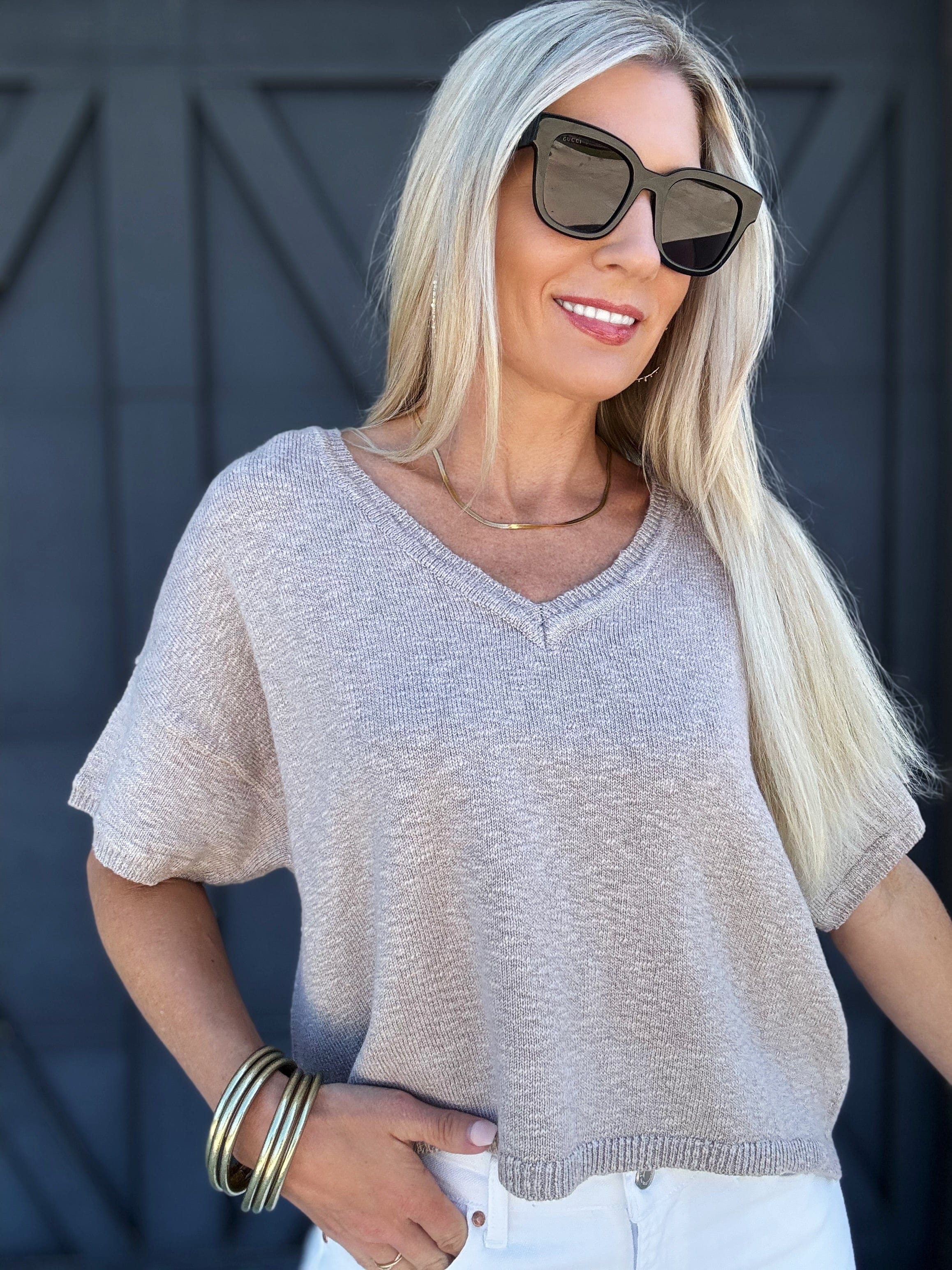 Lucy Mae Top In Taupe - Infinity Raine