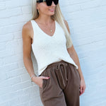 By Together Tops - Tanks Amai Sweater Tank In Cream