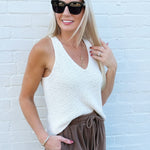 By Together Tops - Tanks Amai Sweater Tank In Cream