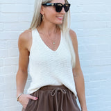 By Together Tops - Tanks Amai Sweater Tank In Cream