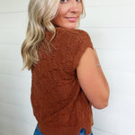 Cable Knit Mock Neck Sweater In Cinnamon - Infinity Raine