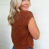 Cable Knit Mock Neck Sweater In Cinnamon - Infinity Raine