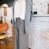 Wide Leg Cargo Utility Trousers In Smoky Olive - Infinity Raine