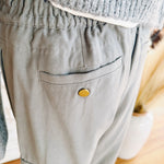 Wide Leg Cargo Utility Trousers In Smoky Olive - Infinity Raine