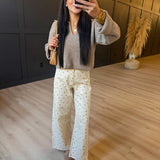 Carter Waffle Polo Sweater Knit Top In Taupe - Infinity Raine