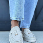 Irene Knot Detail Moccasin Stitching Loafer Mule- Taupe - Infinity Raine