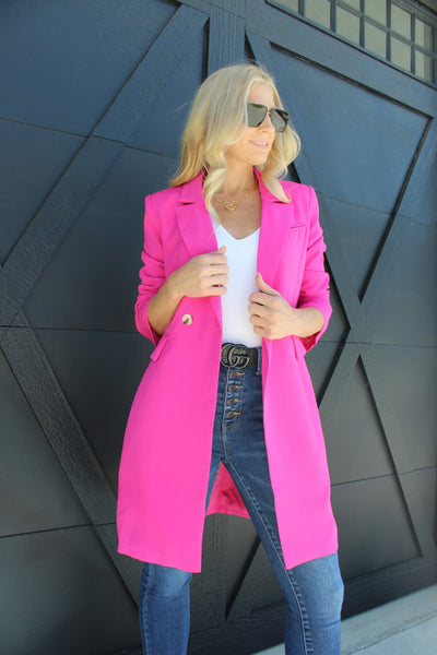 Strictly Business Trench Coat-Pink - Infinity Raine