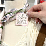 Chic Accent Scarf- Abstract Florals With Pink Brooch - Infinity Raine