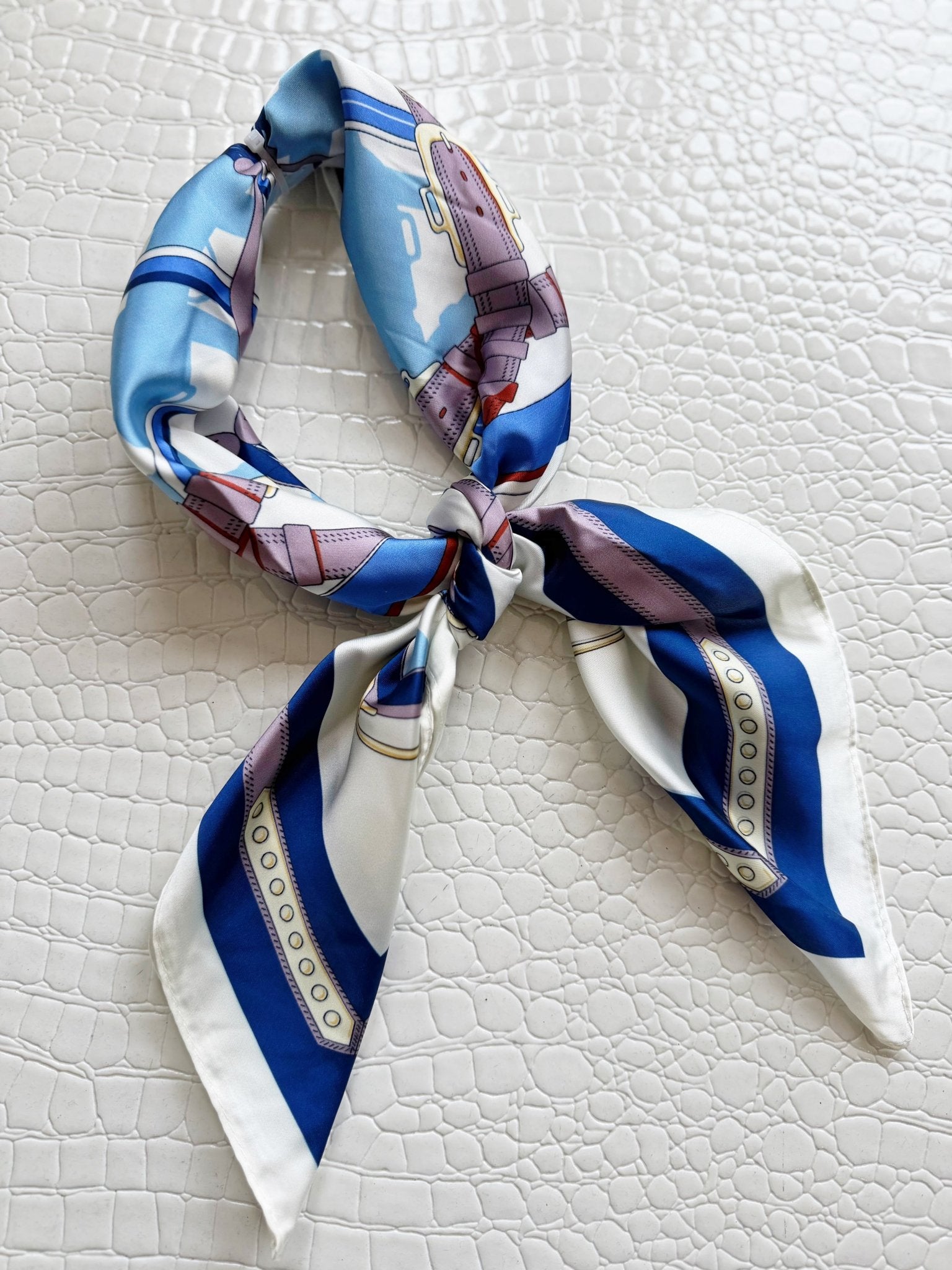 Chic Accent Scarf -Blue Buckle - Infinity Raine
