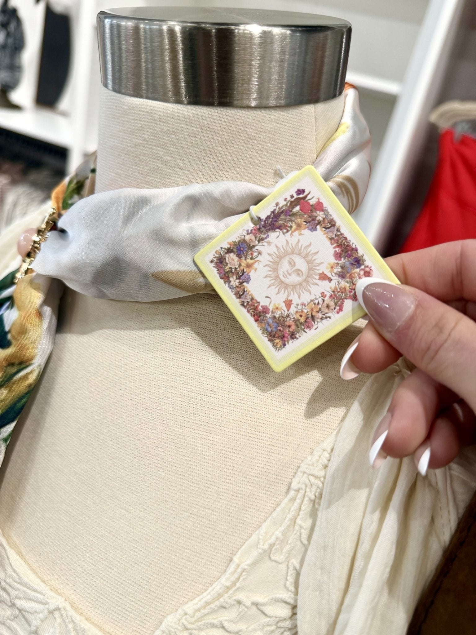 Chic Accent Scarf- Face Of The Sun With Sun Brooch - Infinity Raine