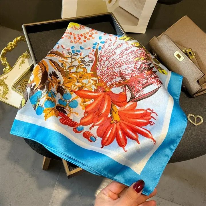 Chic Accent Scarf- Fashion Print In Blue - Infinity Raine