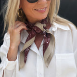 Chic Accent Scarf- Fashion Print In Coffee - Infinity Raine