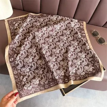 Chic Accent Scarf- Fashion Print In Coffee - Infinity Raine