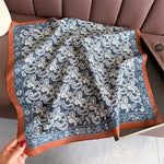 Chic Accent Scarf- Fashion Print In Ming Blue - Infinity Raine