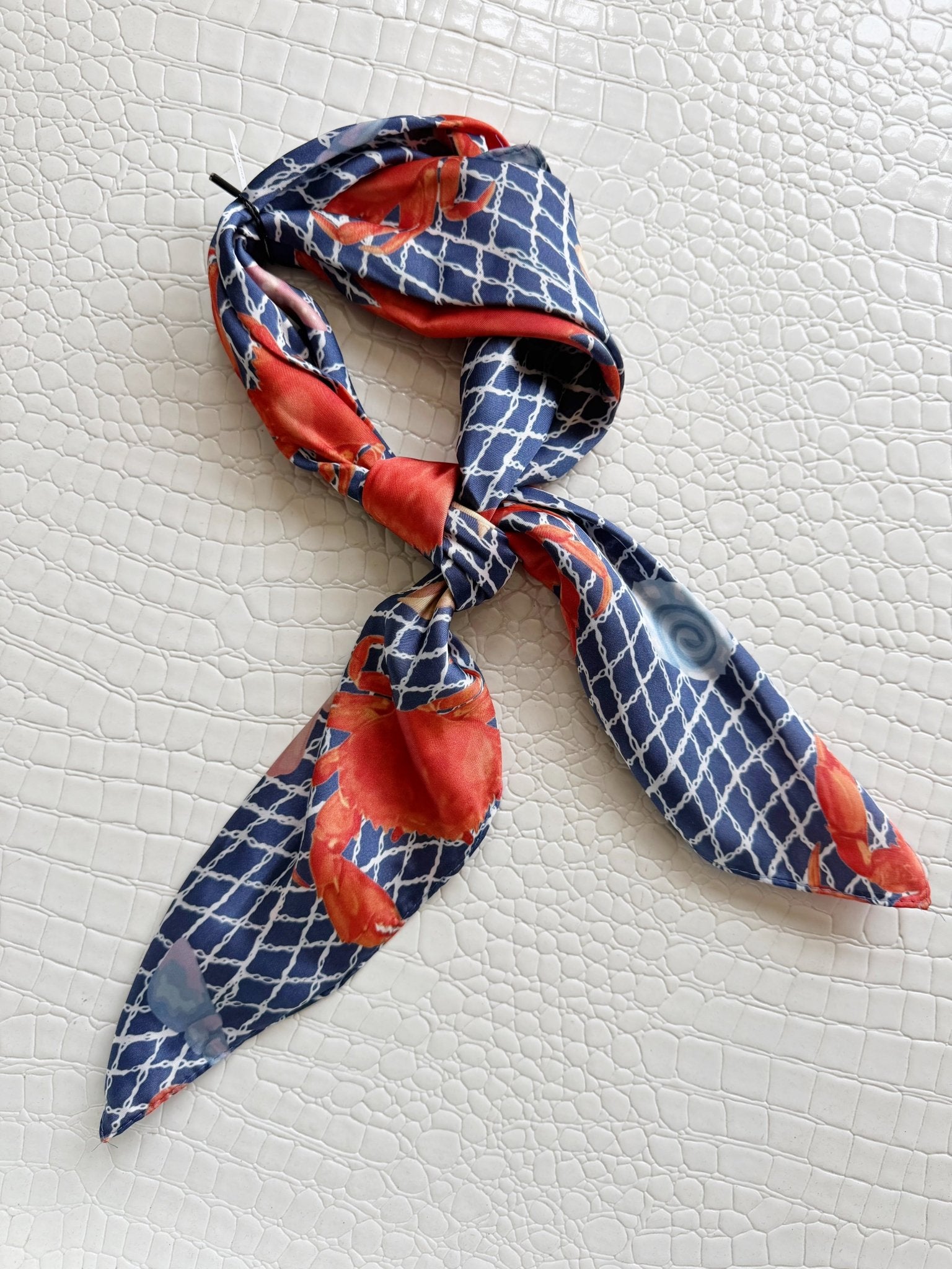 Chic Accent Scarf -Navy Crab - Infinity Raine