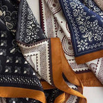 Chic Accent Scarf- Patterned Print In Blue - Infinity Raine