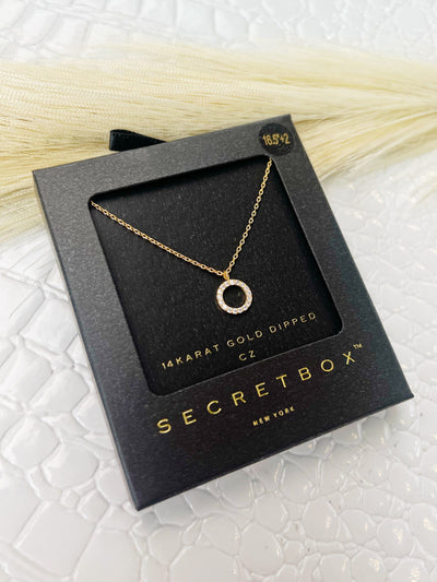 14k Gold Dipped CZ Circle Pendant Necklace - Infinity Raine