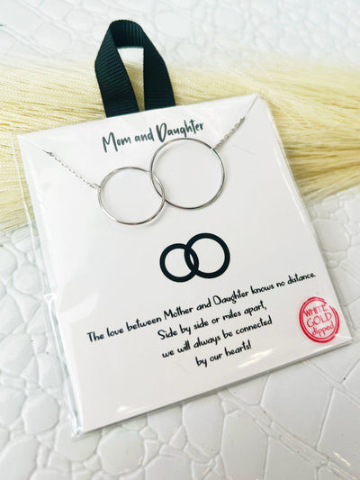 18k White Gold Dipped Mom And Daughter Bond Necklace - Infinity Raine