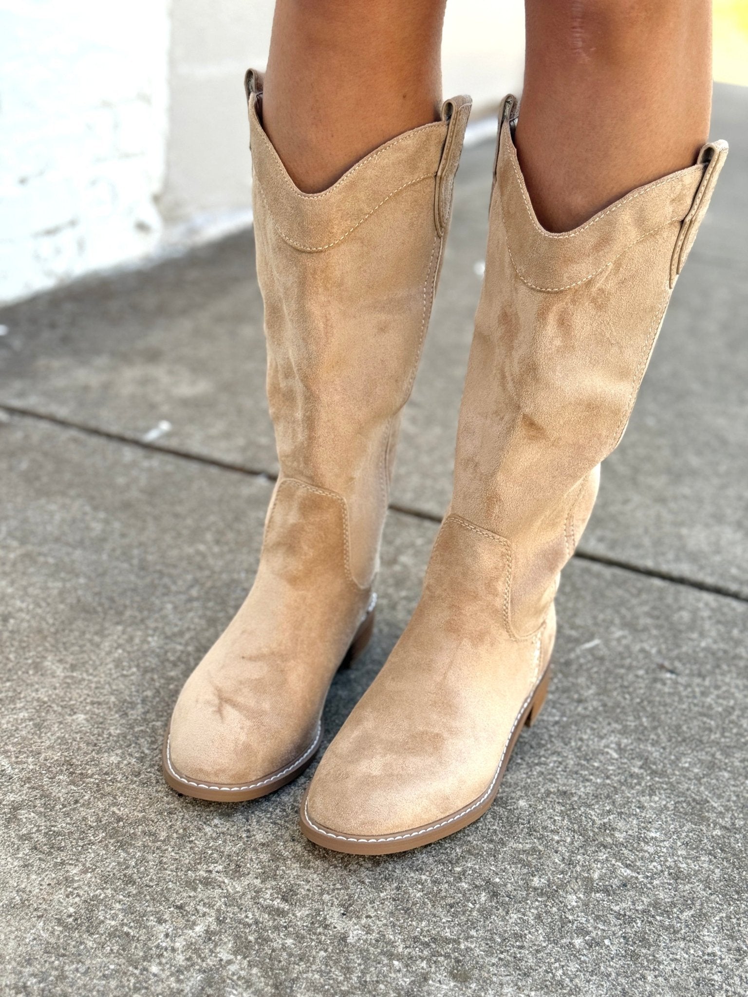 Chinese Laundry Merida Suede Boots In Camel - Infinity Raine